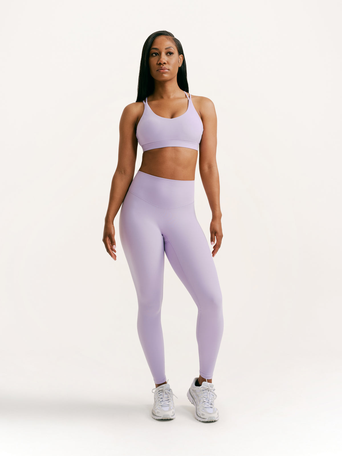 Salavou Interlace cross back sports bra in Lavender