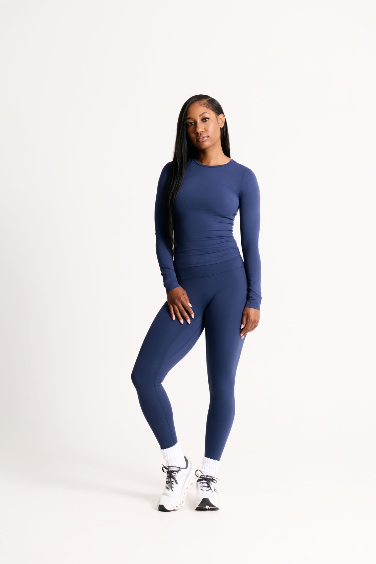 Salavou Ultimate Sculpt Leggings in Navy, high waisted