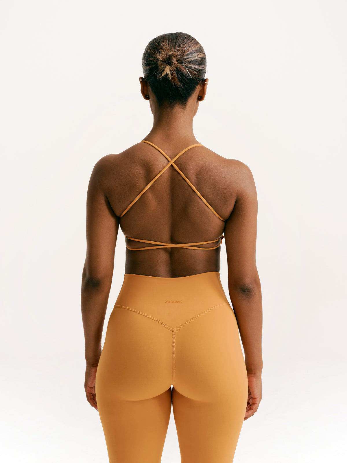 Salavou Cross Back Sports Bra in Orange
