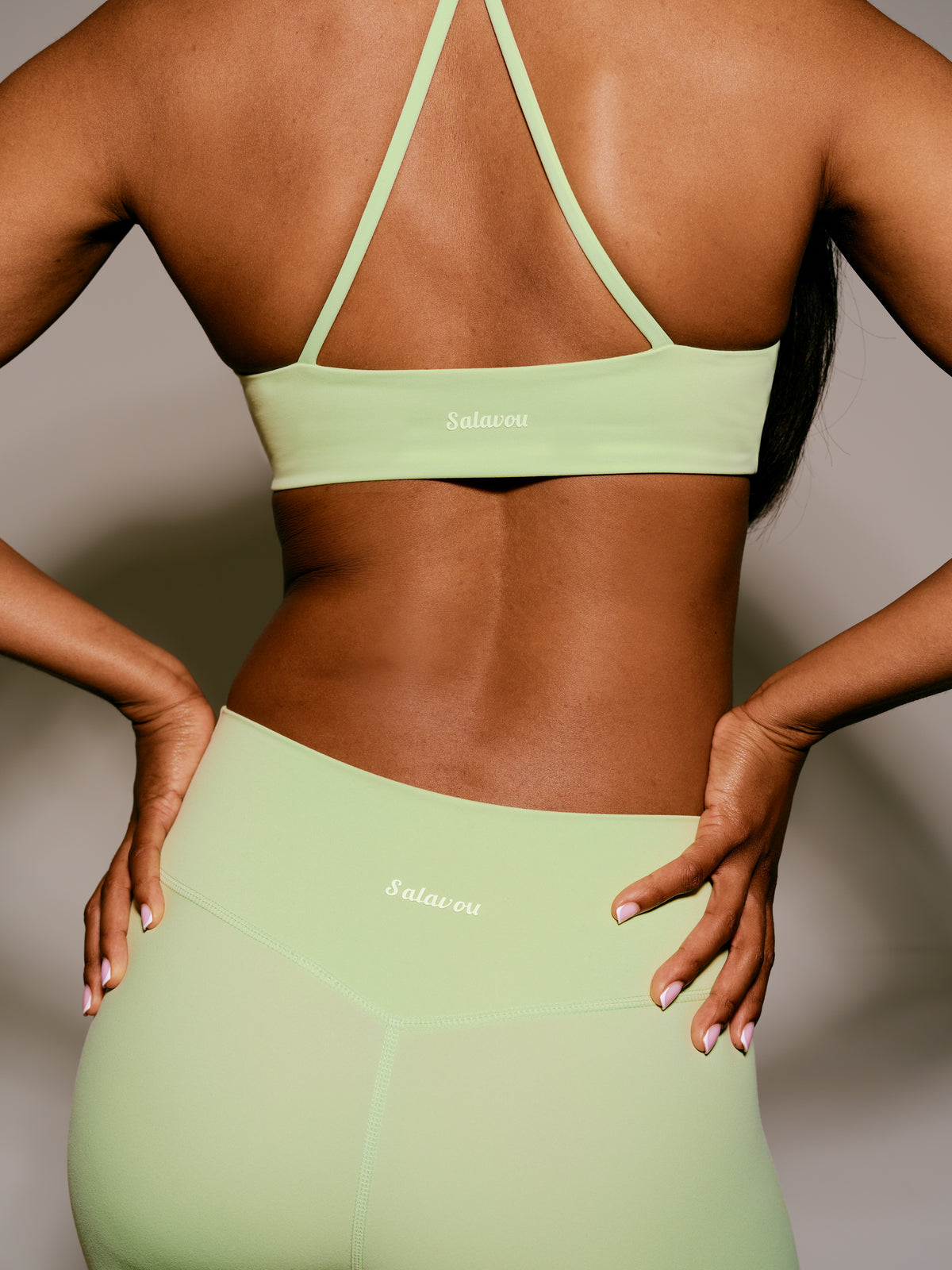 Salavou The Allure Bra in Green, lifting sports bra